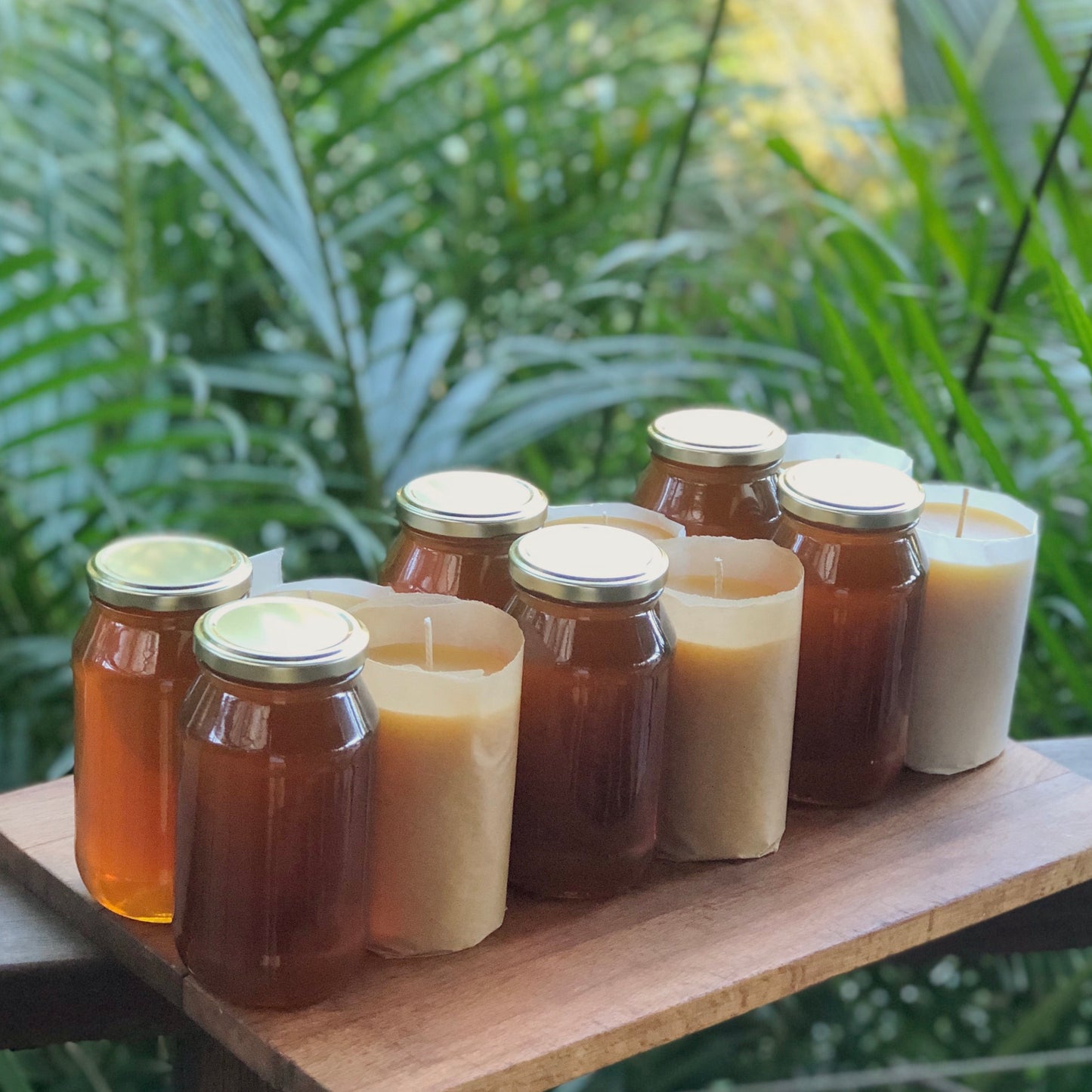 beeswax pillar candles